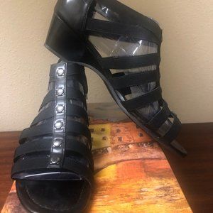 Elastic Strap Wedge Sandals